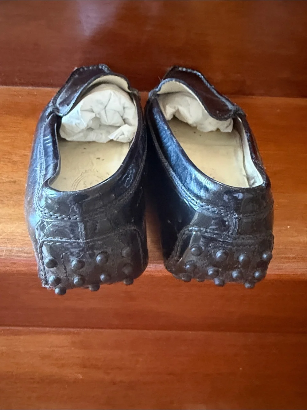 Tod's Gommino Black Patent Leather Driving Loafers